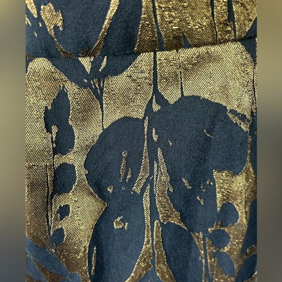 Trina Turk Metallic Jacquard Off-the-Shoulder Sumire Dress Size 4 – Black & Gold - Picture 11 of 14